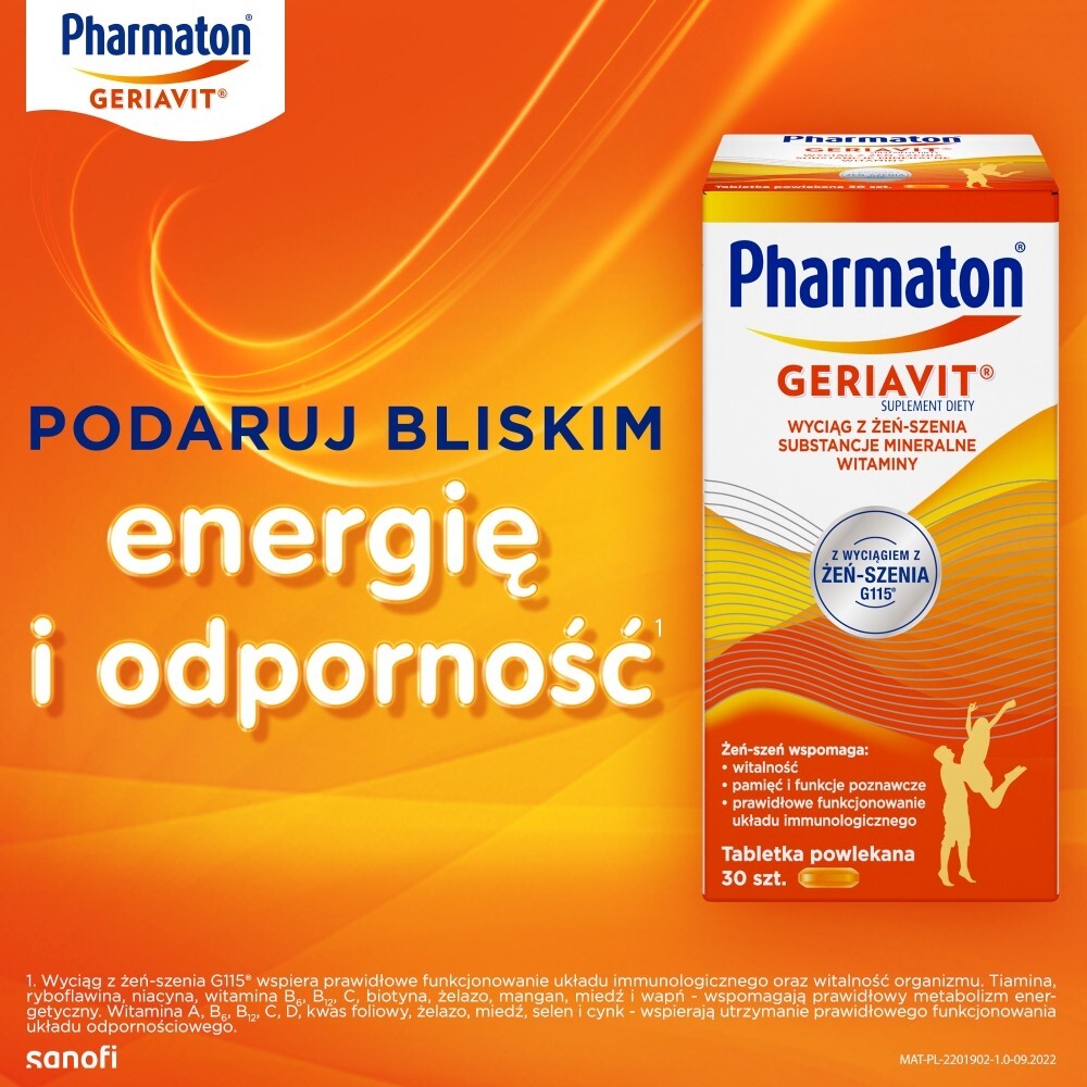 Pharmaton Geriavit, tabletki powlekane, 30 tabletek