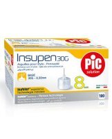 Pic Solution Insupen, igły do penów insulinowych, 30G (0,30 mm) x 8 mm, 100 sztuk