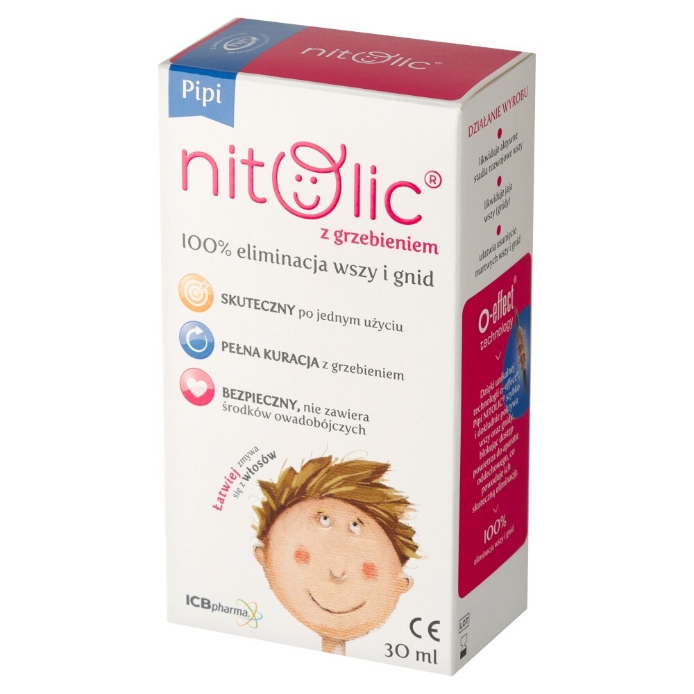 Pipi Nitolic do eliminacji wszy i gnid(30ml+grzebień)