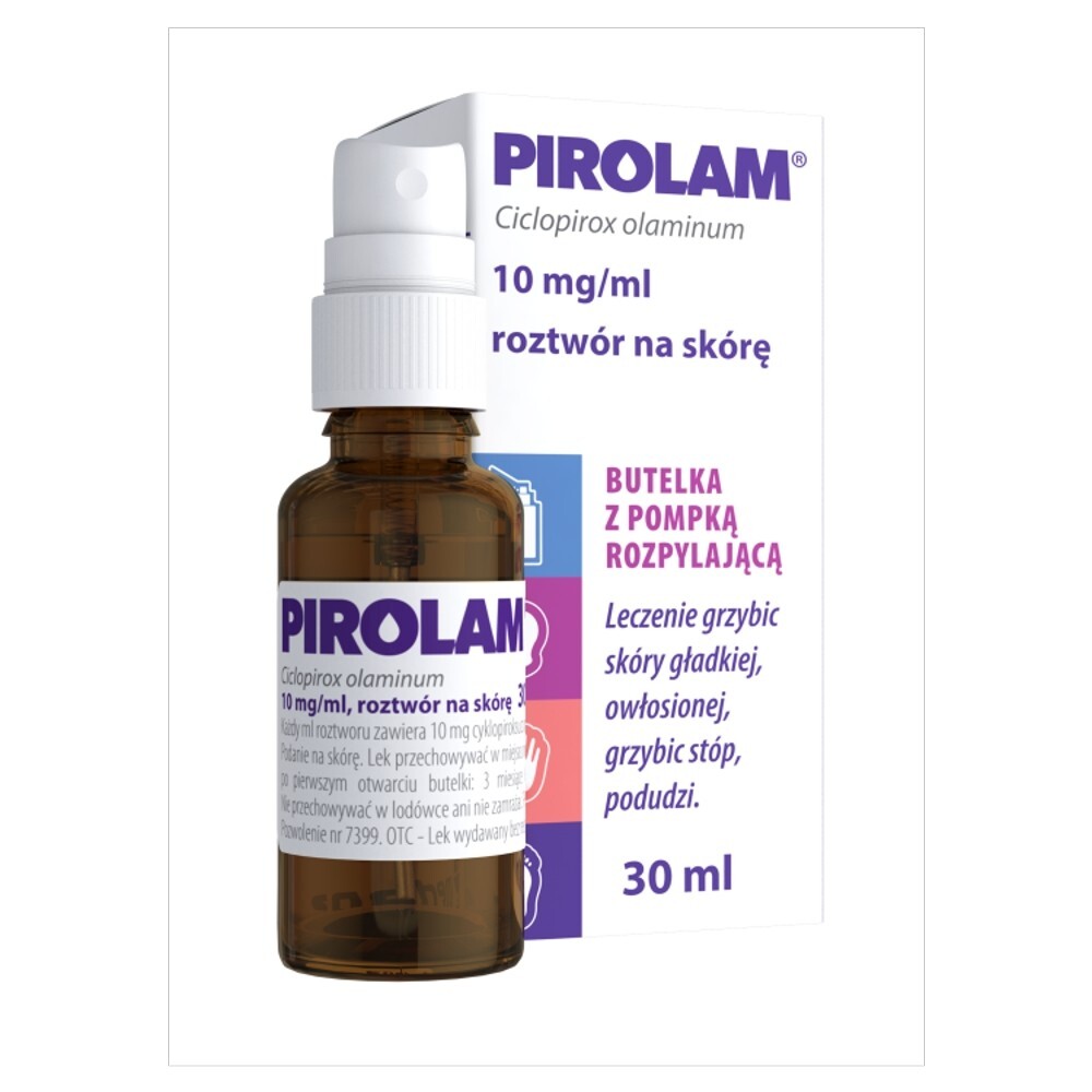 Pirolam, 10 mg/ml, roztwór na skórę, 30 ml