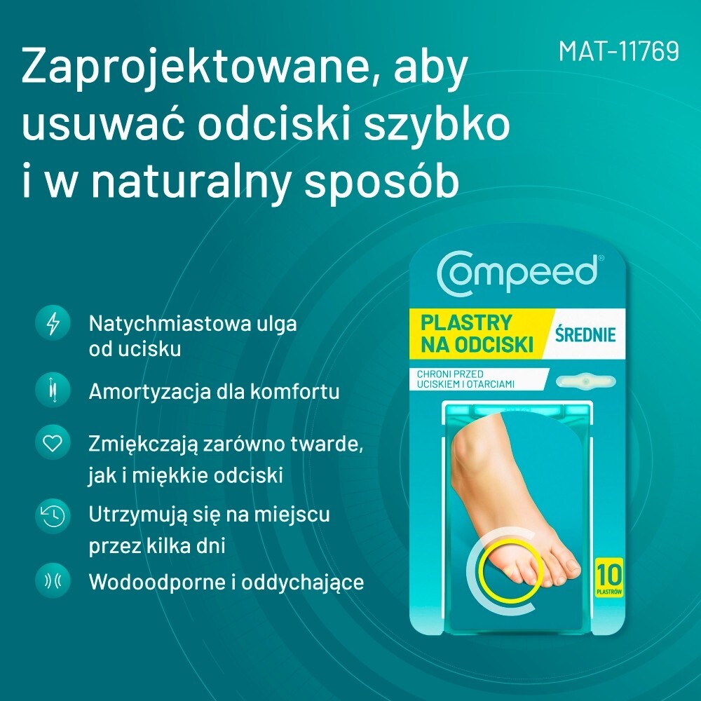 Plastry Compeed, na odciski na palcach stóp, 10 sztuk