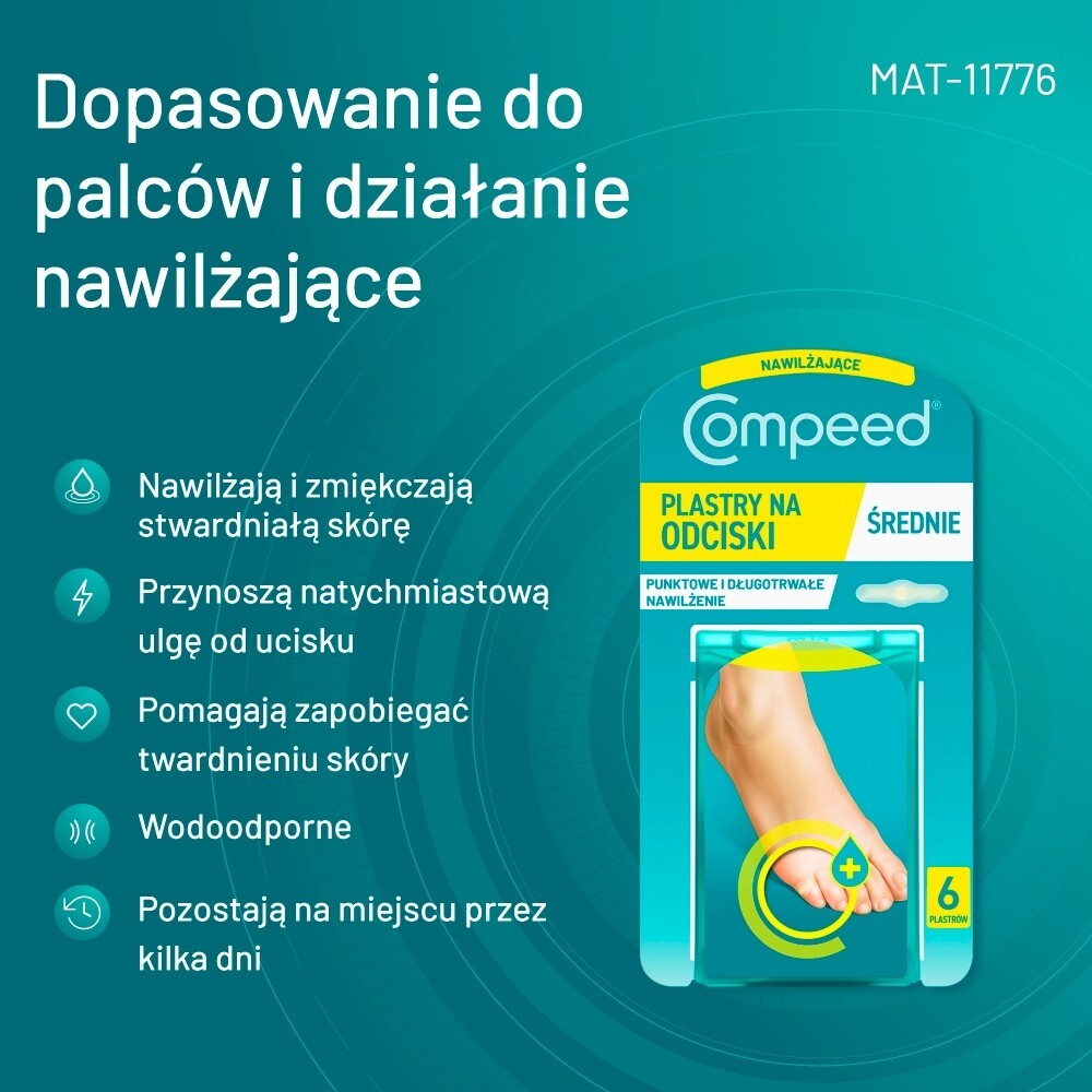 Plastry Compeed, na odciski nawilżające, 6 sztuk