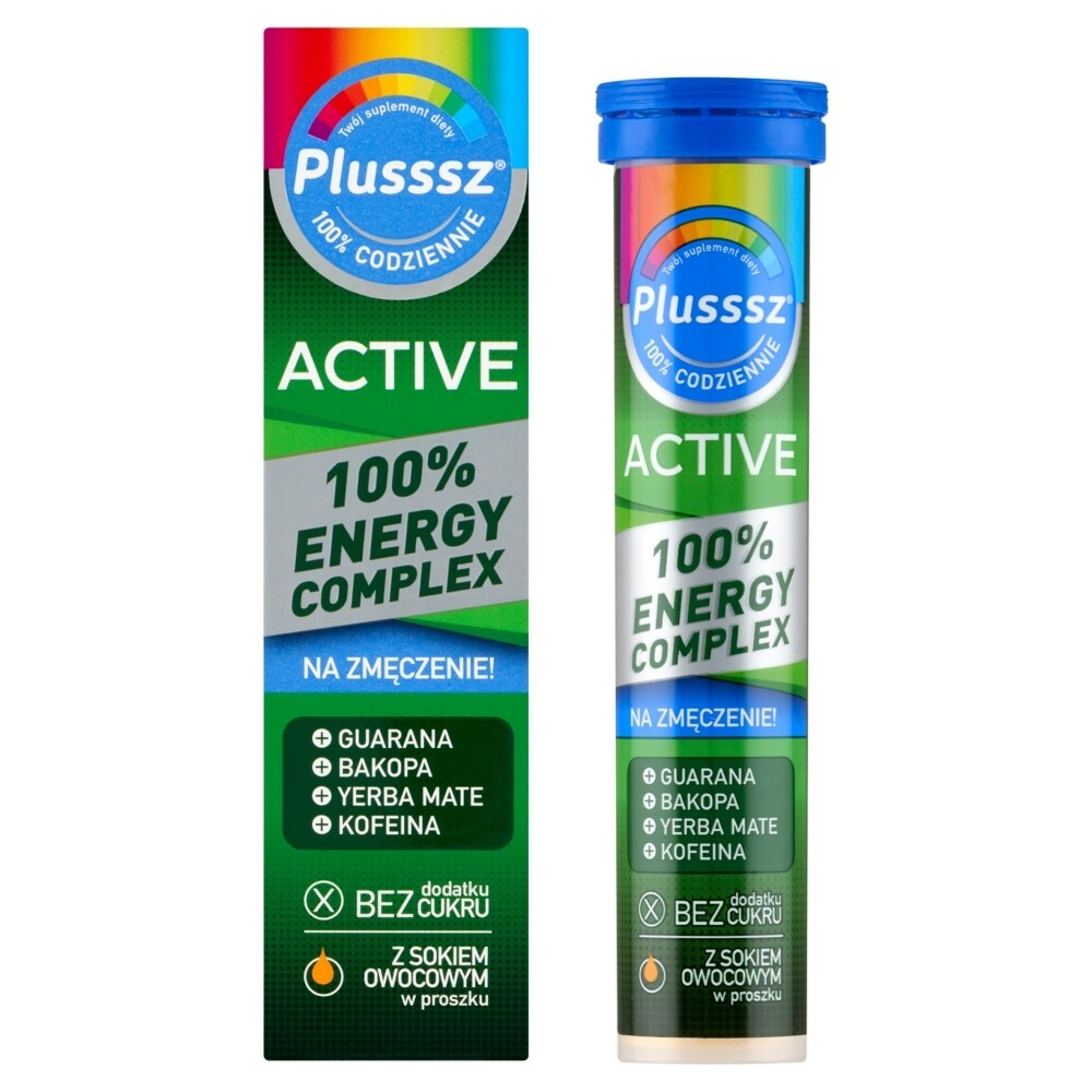 Plusssz Active 100% Energy Complex, tabletki musujące, 20 tabletek