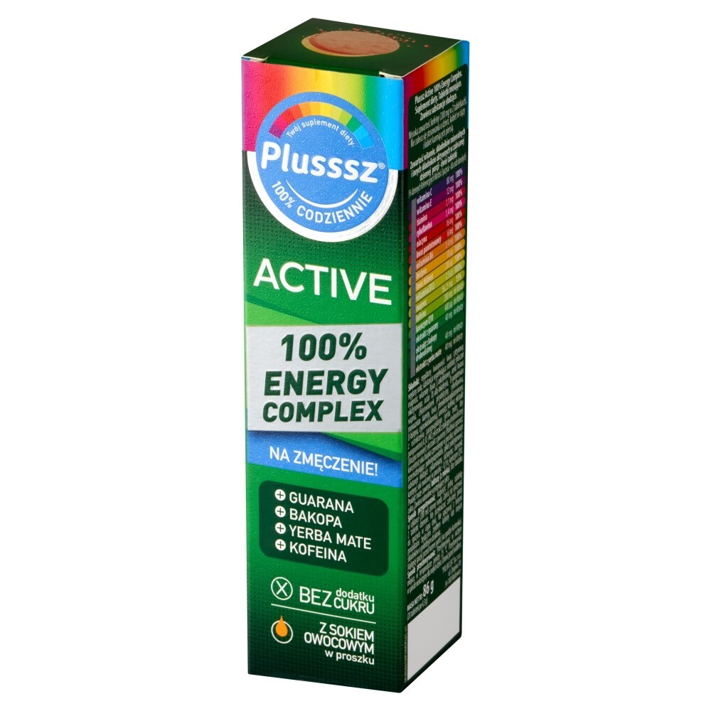Plusssz Active 100% Energy Complex, tabletki musujące, 20 tabletek