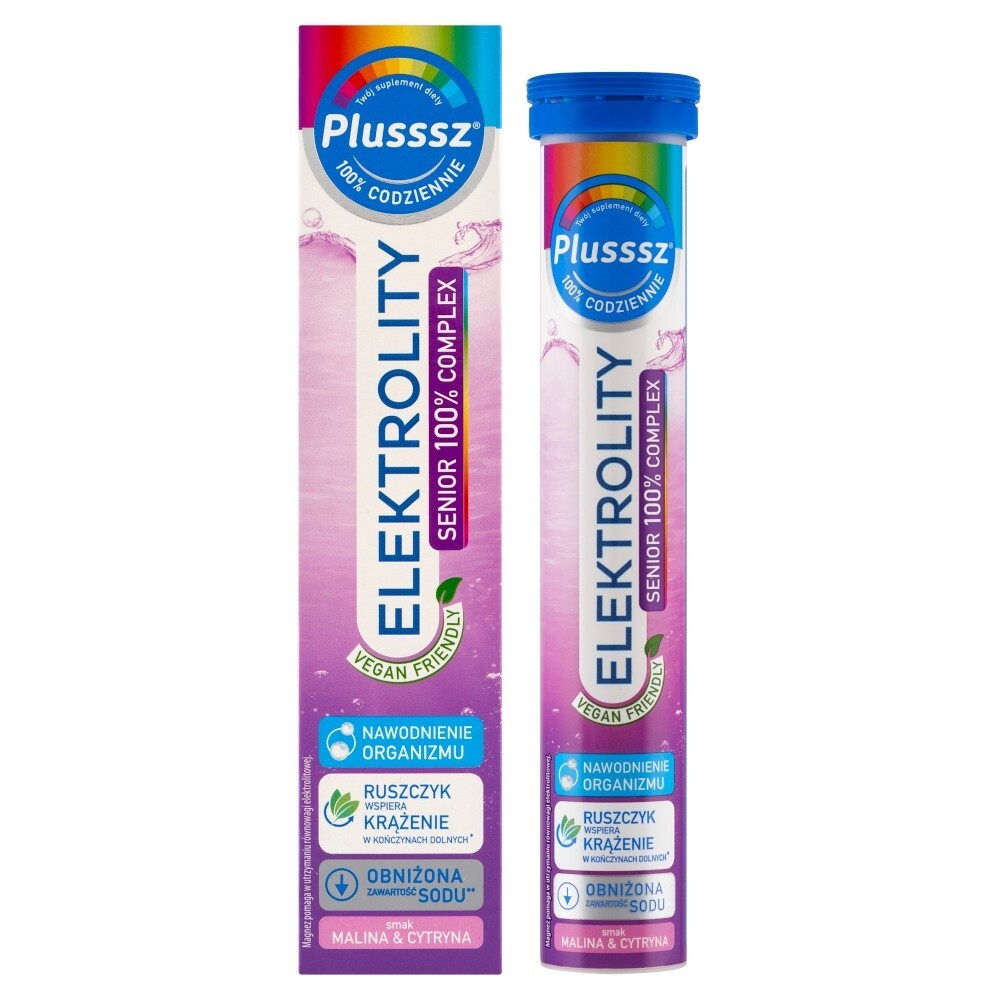 Plusssz Elektrolity Senior 100% Complex, tabletki musujące, 24 tabletetki