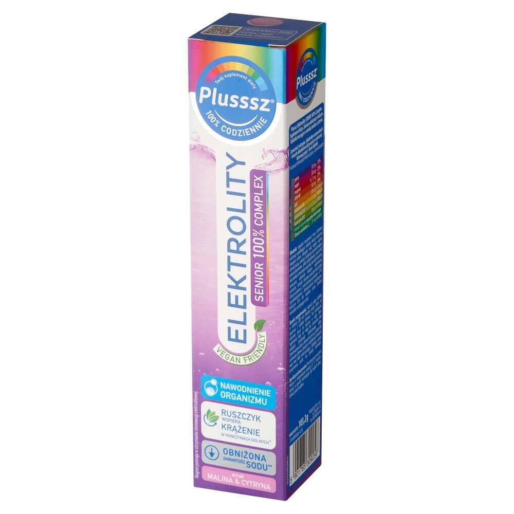 Plusssz Elektrolity Senior 100% Complex, tabletki musujące, 24 tabletetki