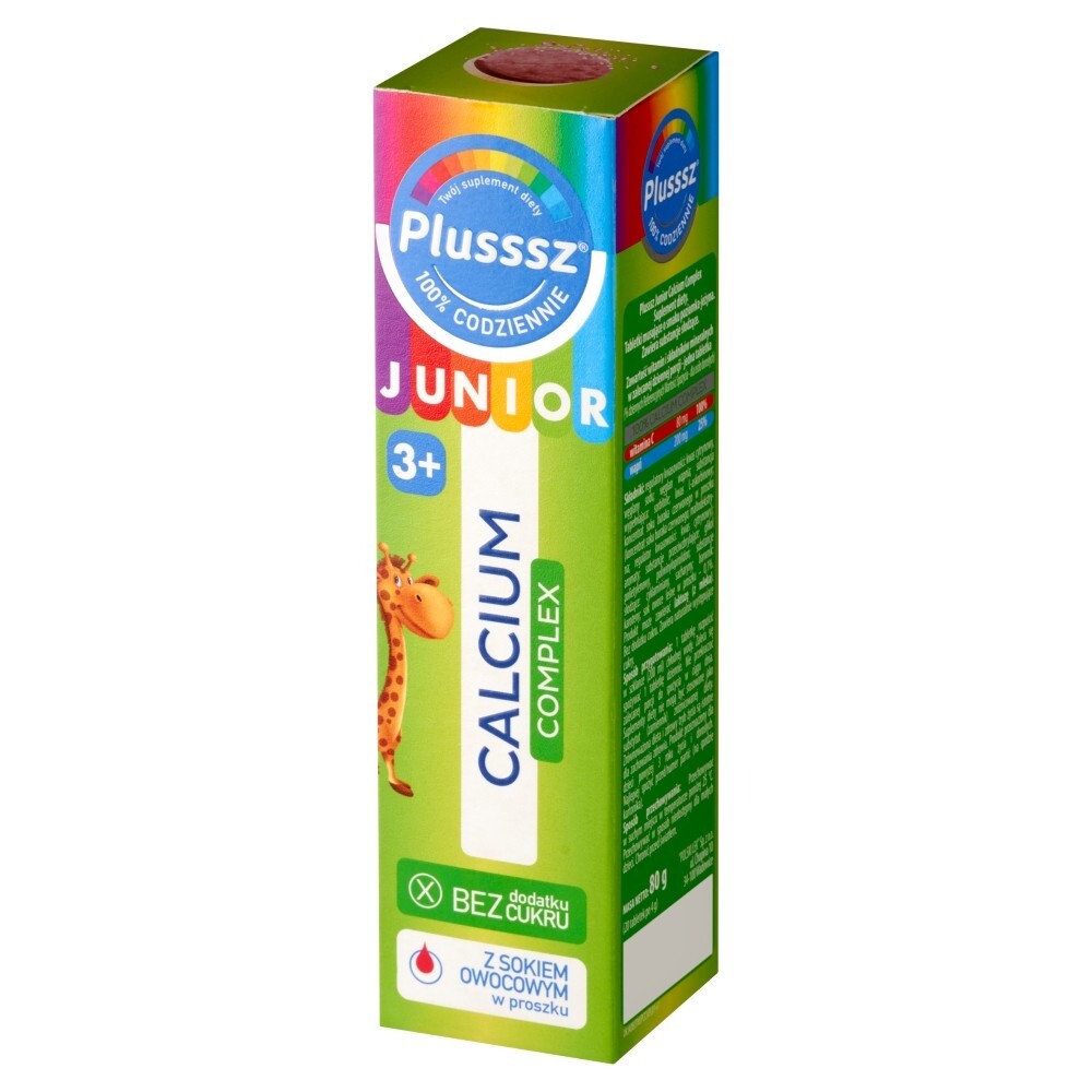 Plusssz Junior Calcium Complex, tabletki musujące, 20 tabletek