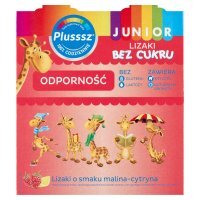 Plusssz Junior Odporność, lizaki bez cukru, smak malinowo-cytrynowy, 50 sztuk