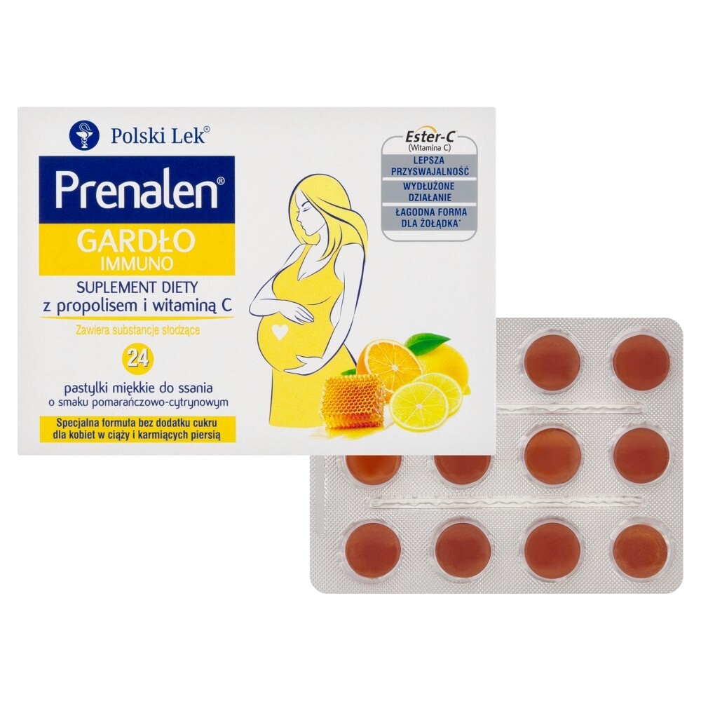 Prenalen Gardło Immuno, pastylki miękkie do ssania, 24 pastylki