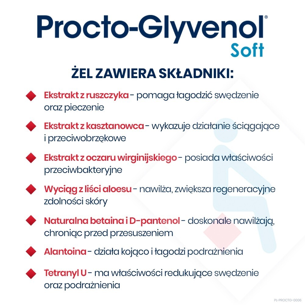 Procto-Glyvenol Soft, żel do higieny intymnej z ruszczykiem dla osób z hemoroidami, 180 ml