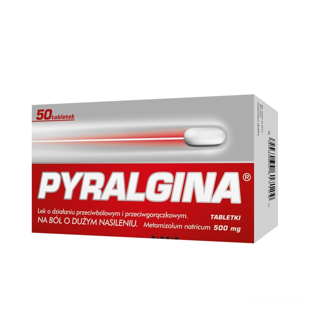 Pyralgina, 500 mg, tabletki, 50 tabletek