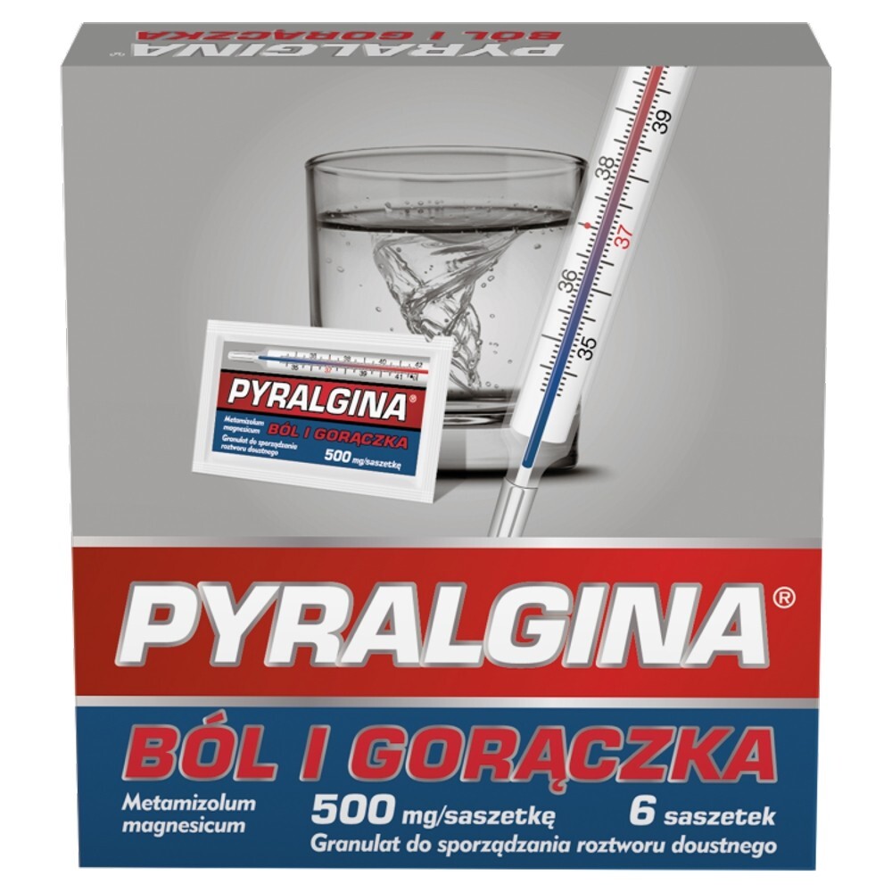 Pyralgina Gorączka, 500 mg, granulat w saszetkach, 6 sztuk