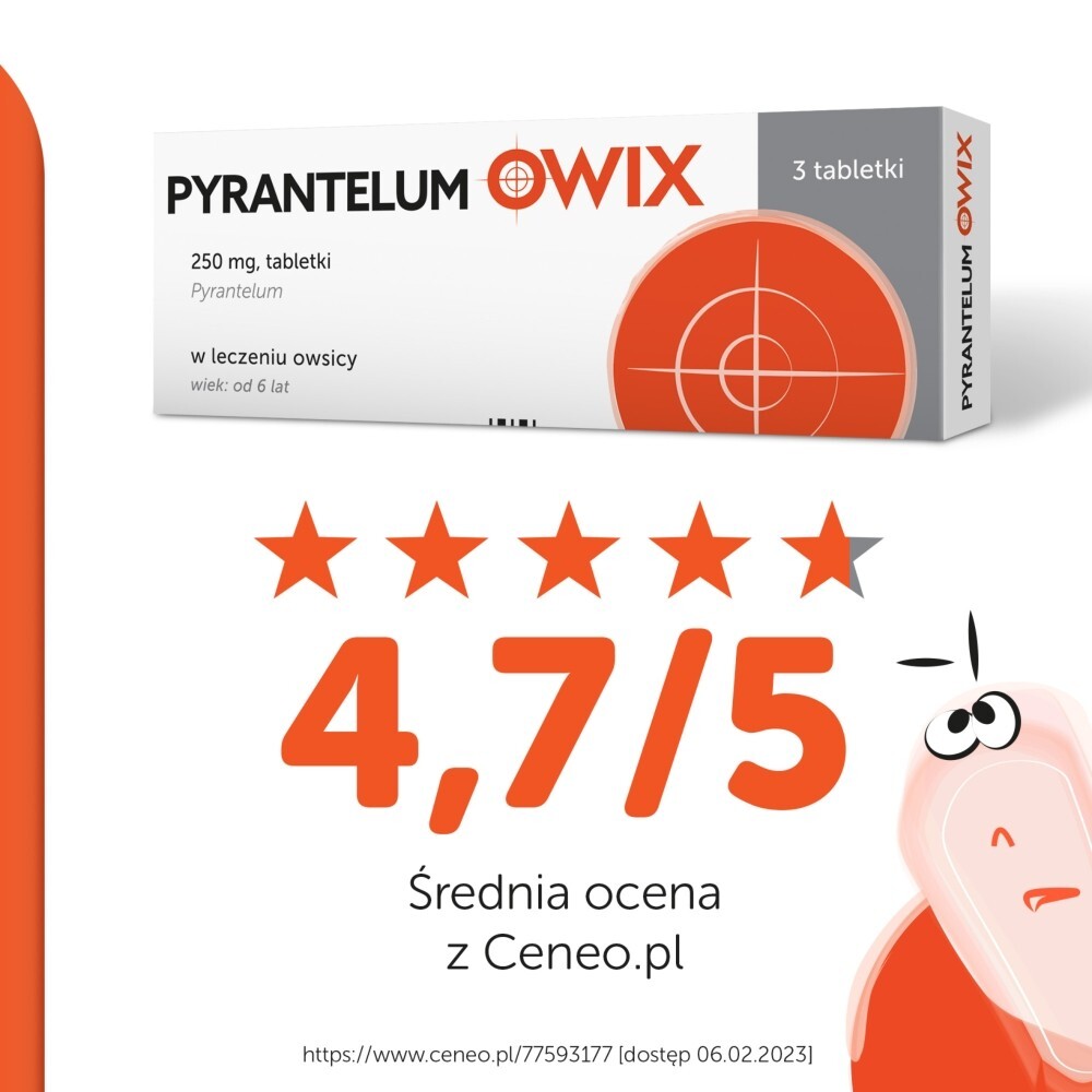 Pyrantelum OWIX, 250 mg, tabletki, 3 tabletki