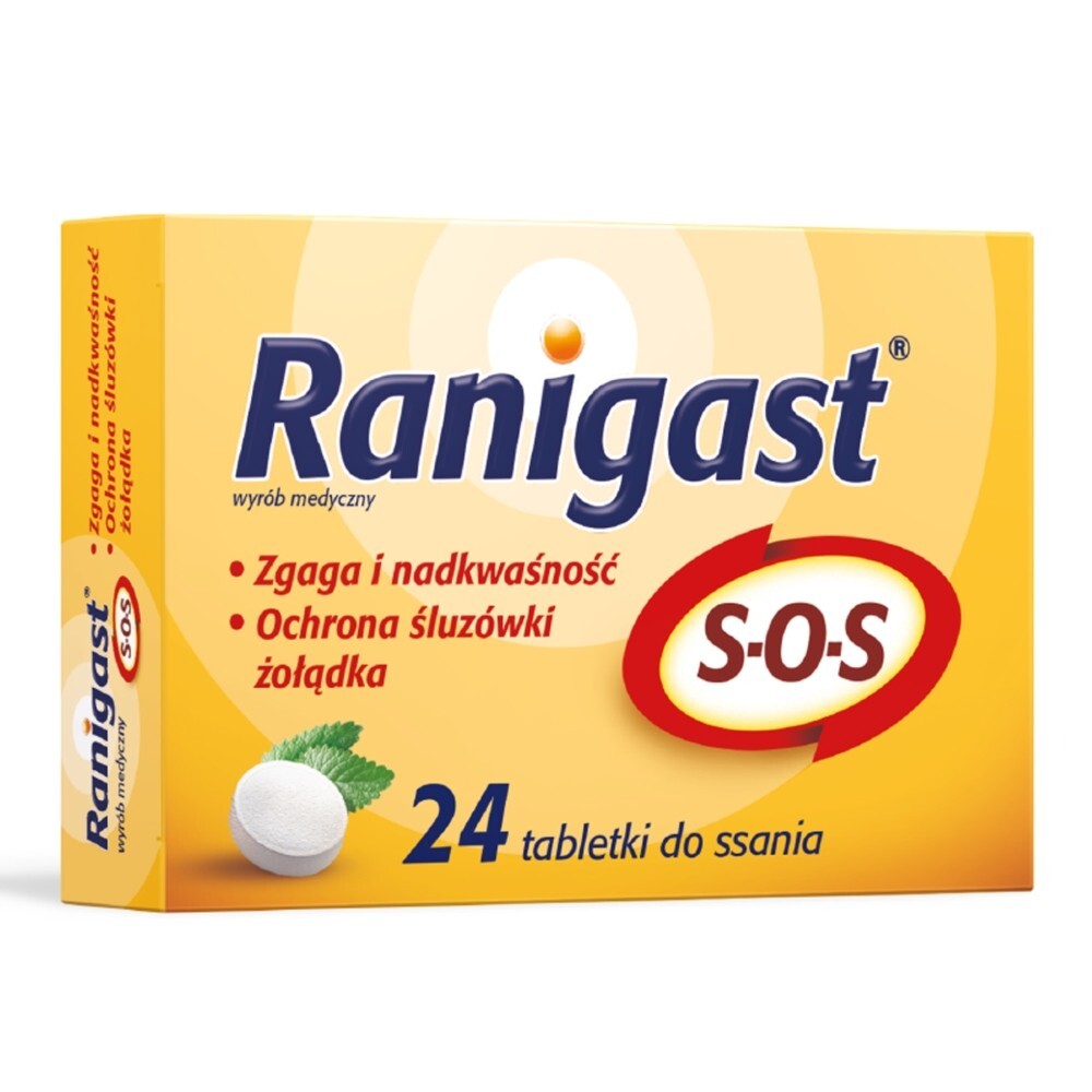 Ranigast S-O-S, tabletki do ssania, 24 tabletki