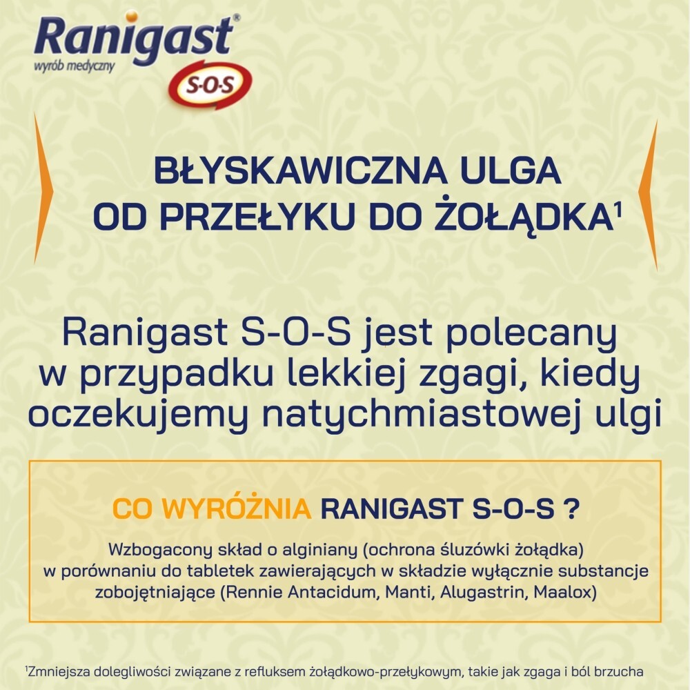 Ranigast S-O-S, tabletki do ssania, 24 tabletki