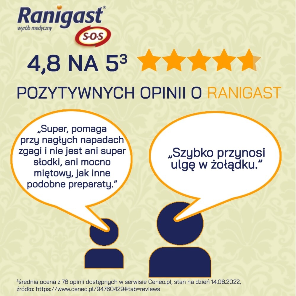 Ranigast S-O-S, tabletki do ssania, 24 tabletki