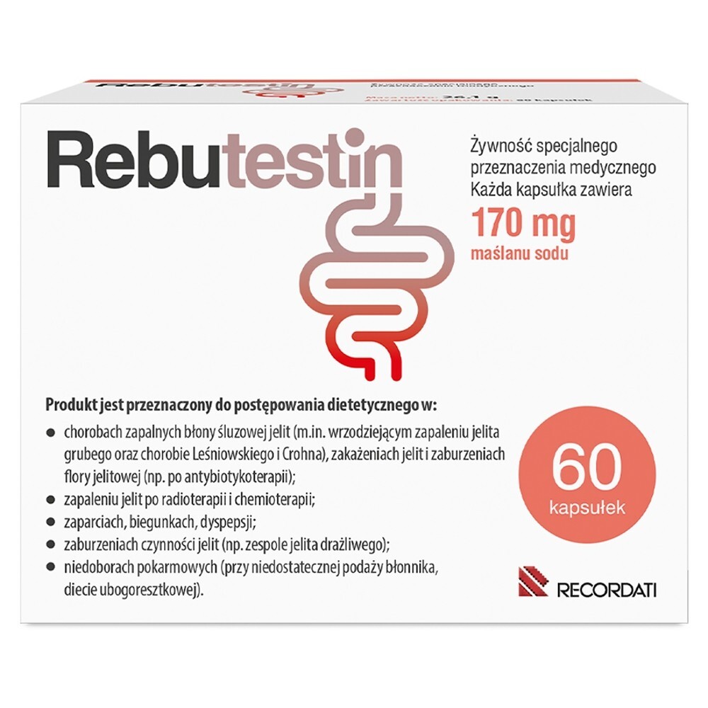 Rebutestin, 170 mg maślanu sodu, kapsułki, 60 kapsułek