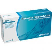 Rękawice diagnostyczne nitrylowe, bezpudrowe APTEO CARE, rozmiar S, 150 sztuk