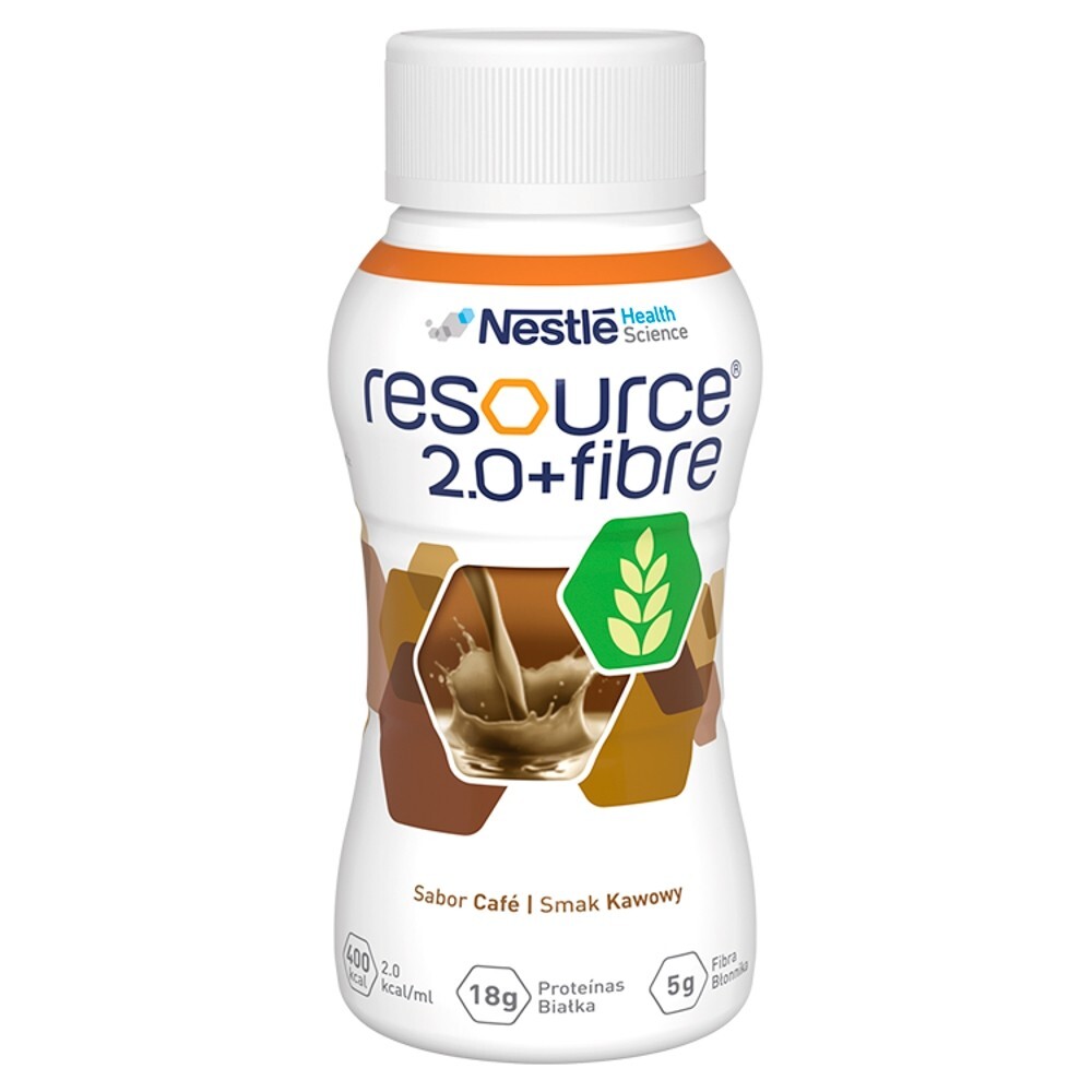 Resource 2.0+Fibre, płyn o smaku kawowym, 4 x 200 ml