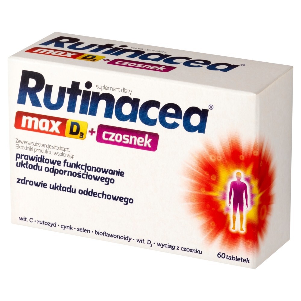 Rutinacea Max D3 + czosnek, 60 tabletek