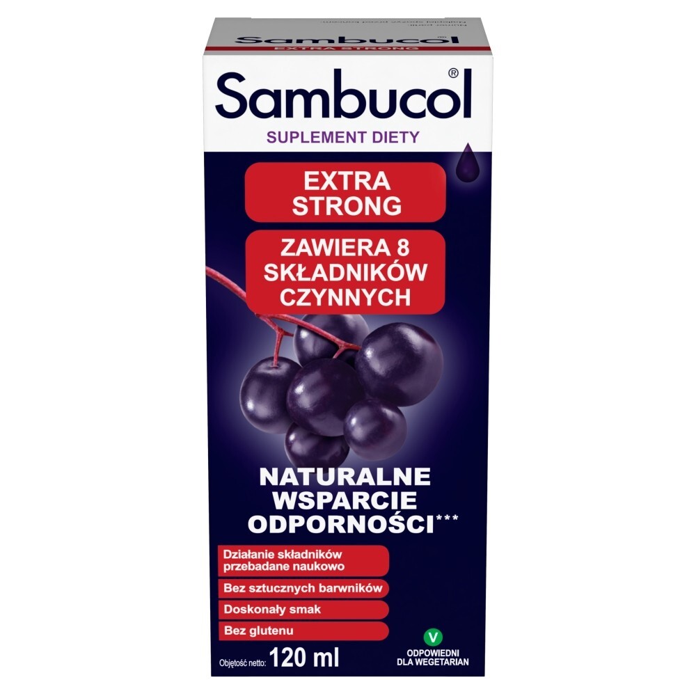 Sambucol Extra Strong, płyn dla dorosłych, 120 ml