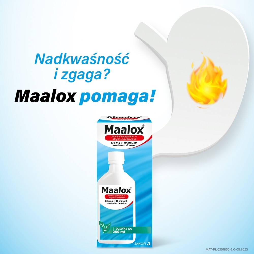 Sanofi Maalox 35 mg + 40 mg Zawiesina doustna 250 ml
