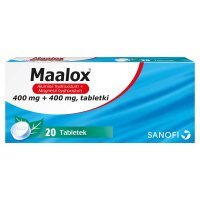 Sanofi Maalox 400 mg + 400 mg Tabletki 20 sztuk
