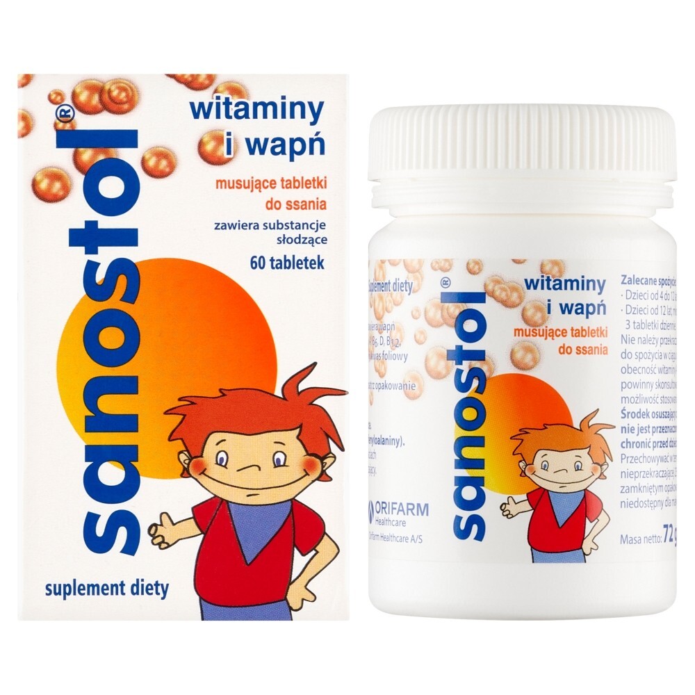 Sanostol tabletki musujące do ssania 60 tabletek