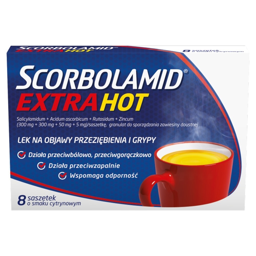 Scorbolamid EXTRA Hot, granulat do sporządzania zawiesiny doustnej, 8 saszetek