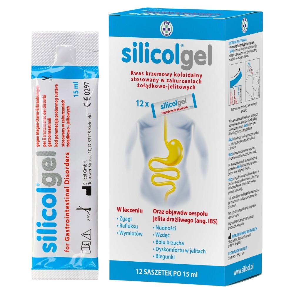 Silicolgel, żel doustny, 15 ml x 12 saszetek