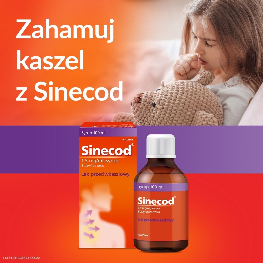 Sinecod 1,5 mg/ml Lek przeciwkaszlowy syrop 100 ml