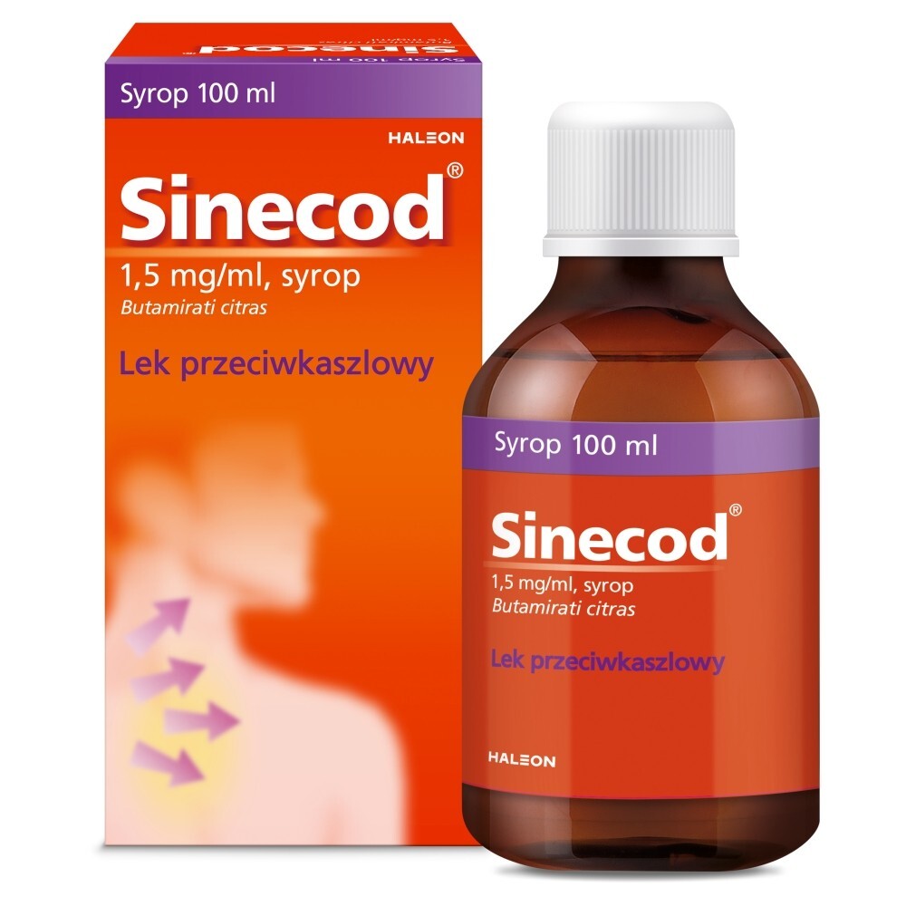 Sinecod 1,5 mg/ml Lek przeciwkaszlowy syrop 100 ml