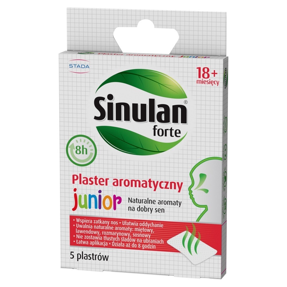 Sinulan Forte Junior, plaster aromatyczny dla dzieci od 18 miesiąca, 5 sztuk