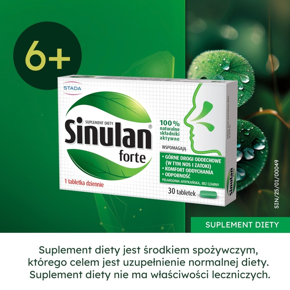 Sinulan Forte, tabletki powlekane, 30 tabletek