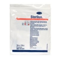 STERILUX Kompresy gazowe jałowe 7,5x7,5cm - 3 sztuki
