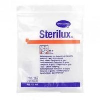 Sterilux, kompresy jałowe 17-nitkowe, 8 warstwowe, 10 cm x 10 cm, 3 sztuki