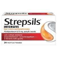Strepsils Intensive bez cukru pomarańczowy, 8,75 mg, pastylki twarde, 24 pastylki