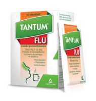 Tantum FLU o smaku pomarańczowym, 600 mg+10 mg, proszek do sporządzania roztworu doustnego, 10 saszetek