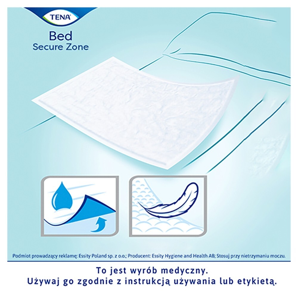 Tena Bed, podkłady chłonne, Plus, 60 cm x 60 cm, 30 sztuk