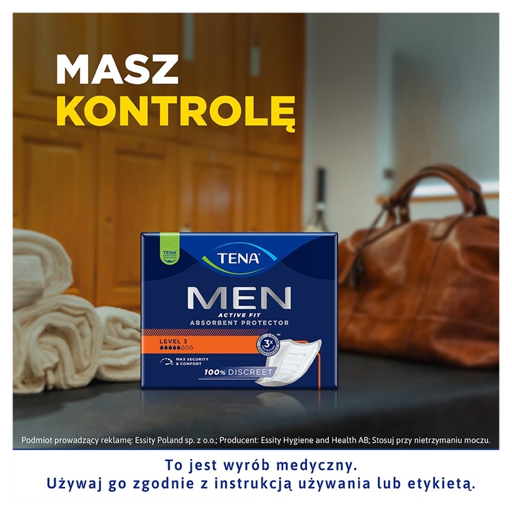 TENA Men Active Fit (Super), wkłady anatomiczne, level 3, 20 sztuk