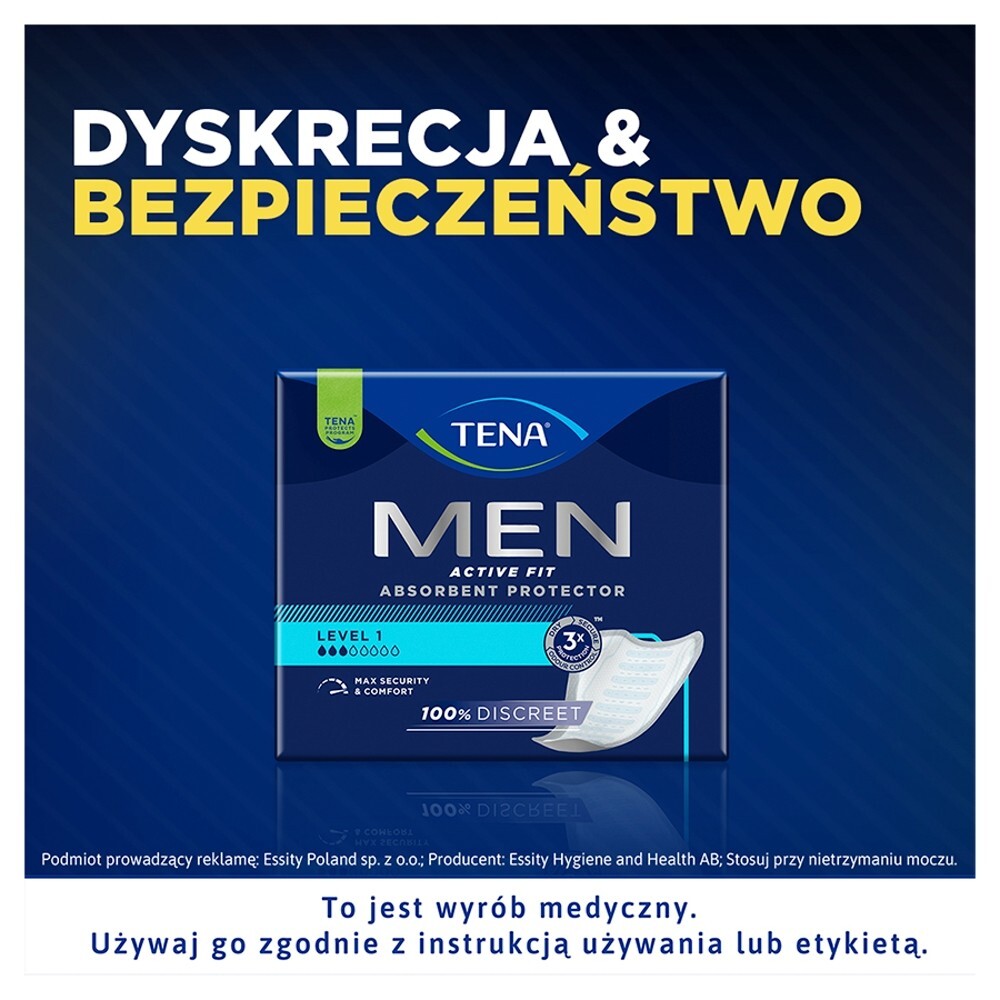 Tena Men Active Fit, wkładki anatomiczne dla mężczyzn, level 1, 24 sztuk