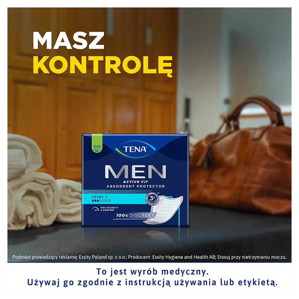 Tena Men Active Fit, wkładki anatomiczne dla mężczyzn, level 1, 24 sztuk