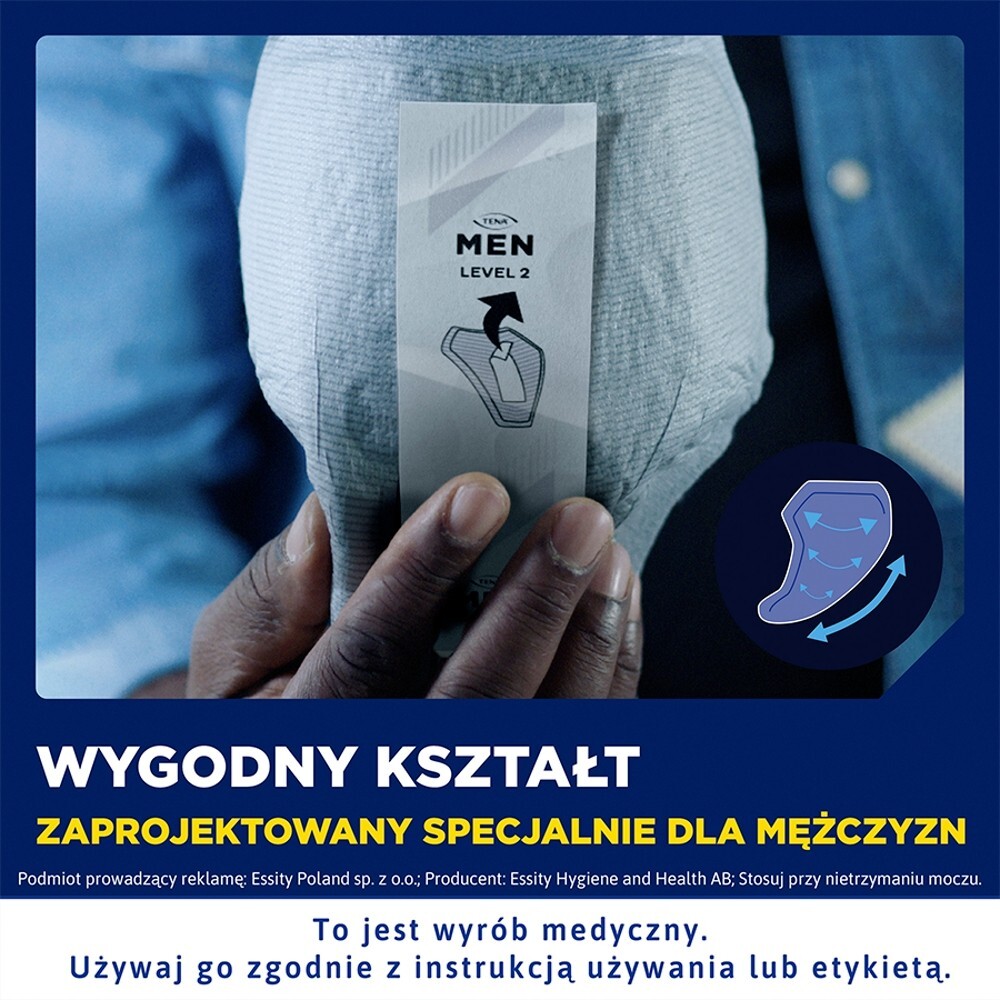 Tena Men Active Fit, wkładki anatomiczne dla mężczyzn, level 2, 20 sztuk