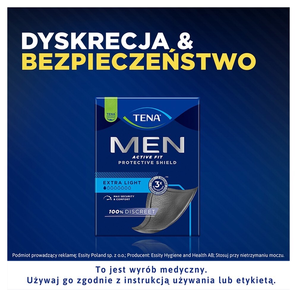 TENA Men Extra Light, wkłady anatomiczne, 14 sztuk