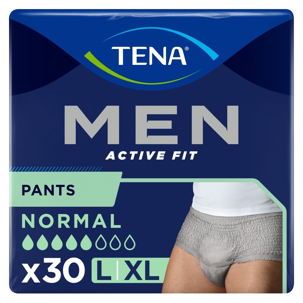 Tena Men Pants Normal, majtki chłonne, rozmiar L/XL, grey, 30 sztuk