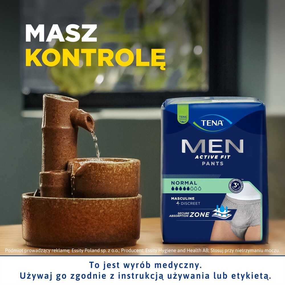 Tena Men Pants Normal, majtki chłonne, rozmiar L/XL, grey, 30 sztuk