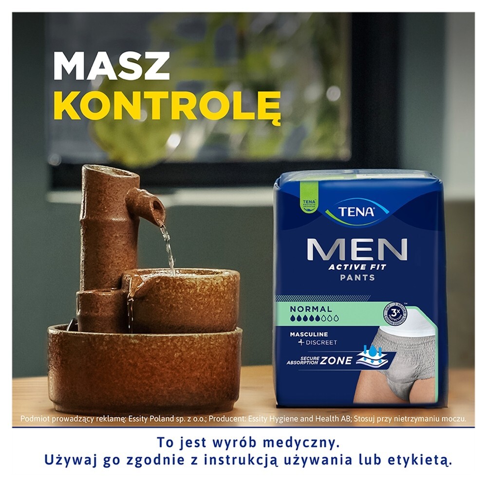 Tena Men Pants Normal, majtki chłonne, rozmiar S/M, grey, 30 sztuk