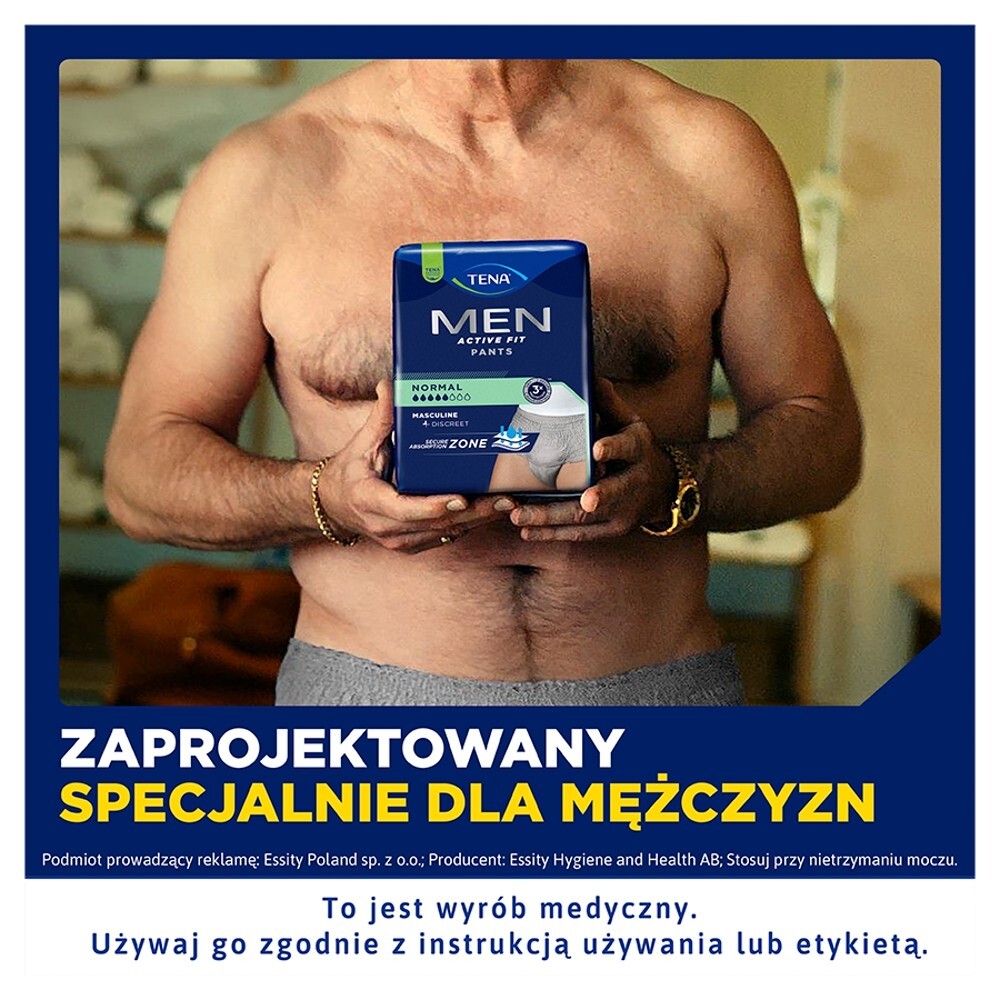 Tena Men Pants Normal OTC Edition, majtki chłonne, rozmiar L/XL, grey, 8 sztuk