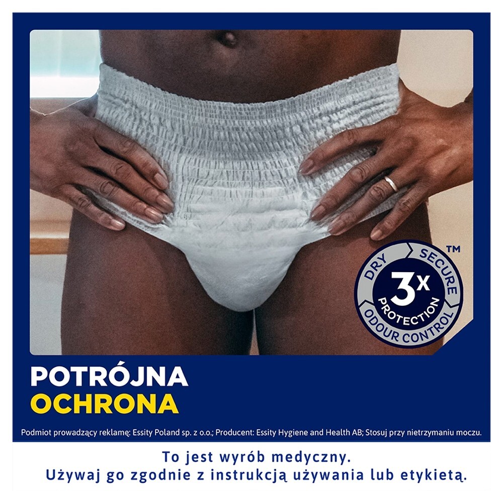 Tena Men Pants Normal OTC Edition, majtki chłonne, rozmiar S/M, grey, 9 sztuk