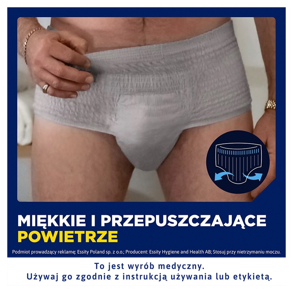 Tena Men Pants Normal OTC Edition, majtki chłonne, rozmiar S/M, grey, 9 sztuk